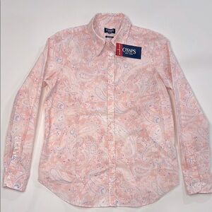 Chaps women’s Light Pink Paisley Button Down Shirt
